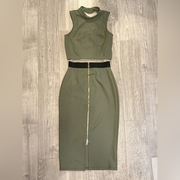 bebe Dresses & Skirts - Olive Green Women's Skirt Set